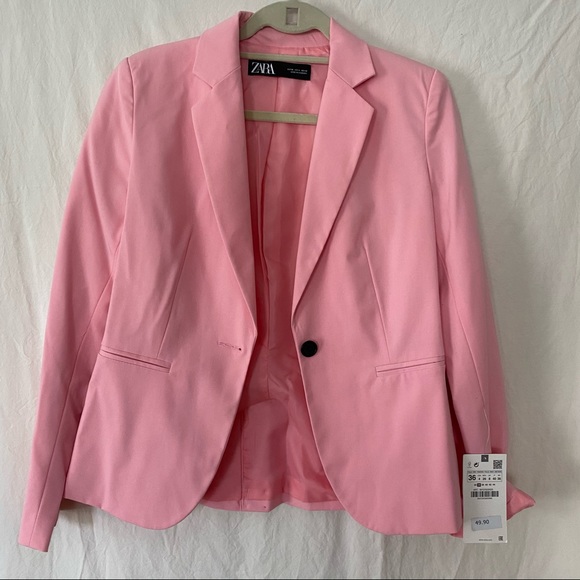 Zara Jackets & Blazers - Zara Pink Buttoned Blazer (Small)